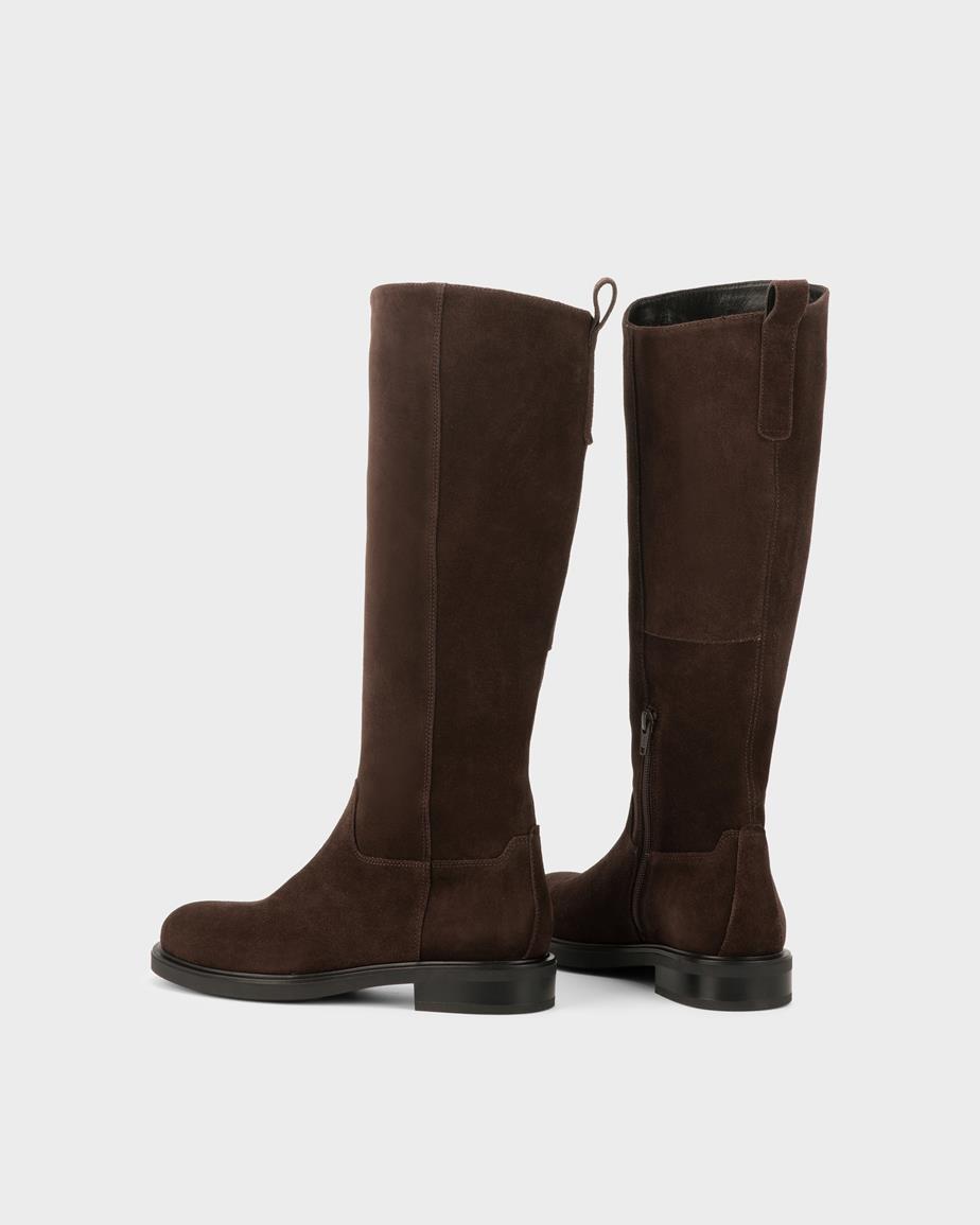 Freya bottes hautes Marron Foncé, Daim