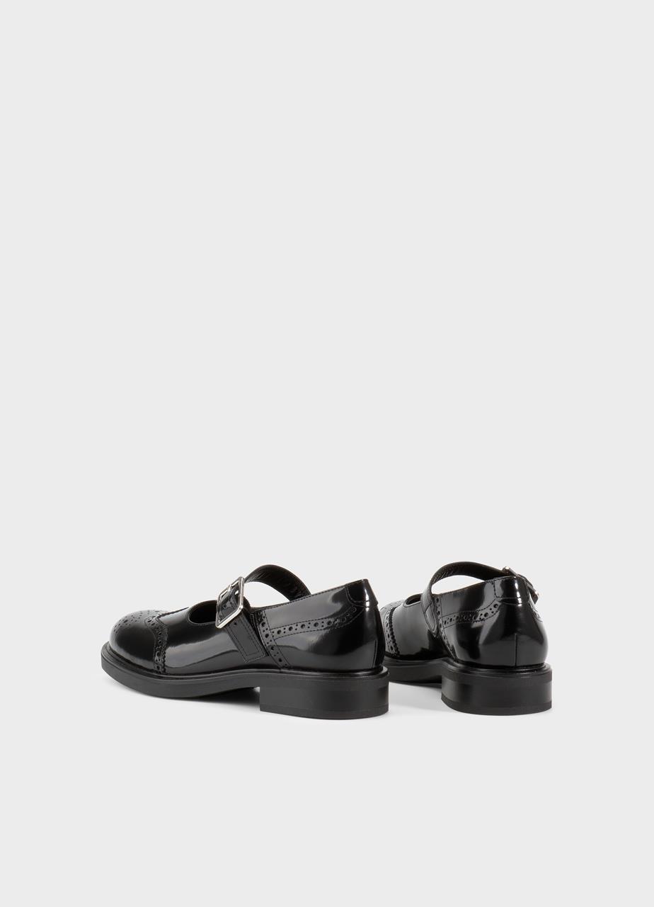 Freya chaussures Noir cuir glacé