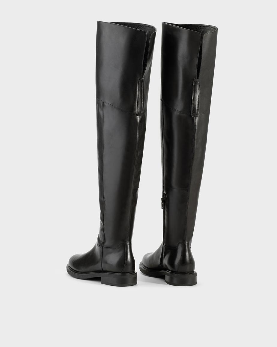 Freya bottes hautes Noir, Cuir