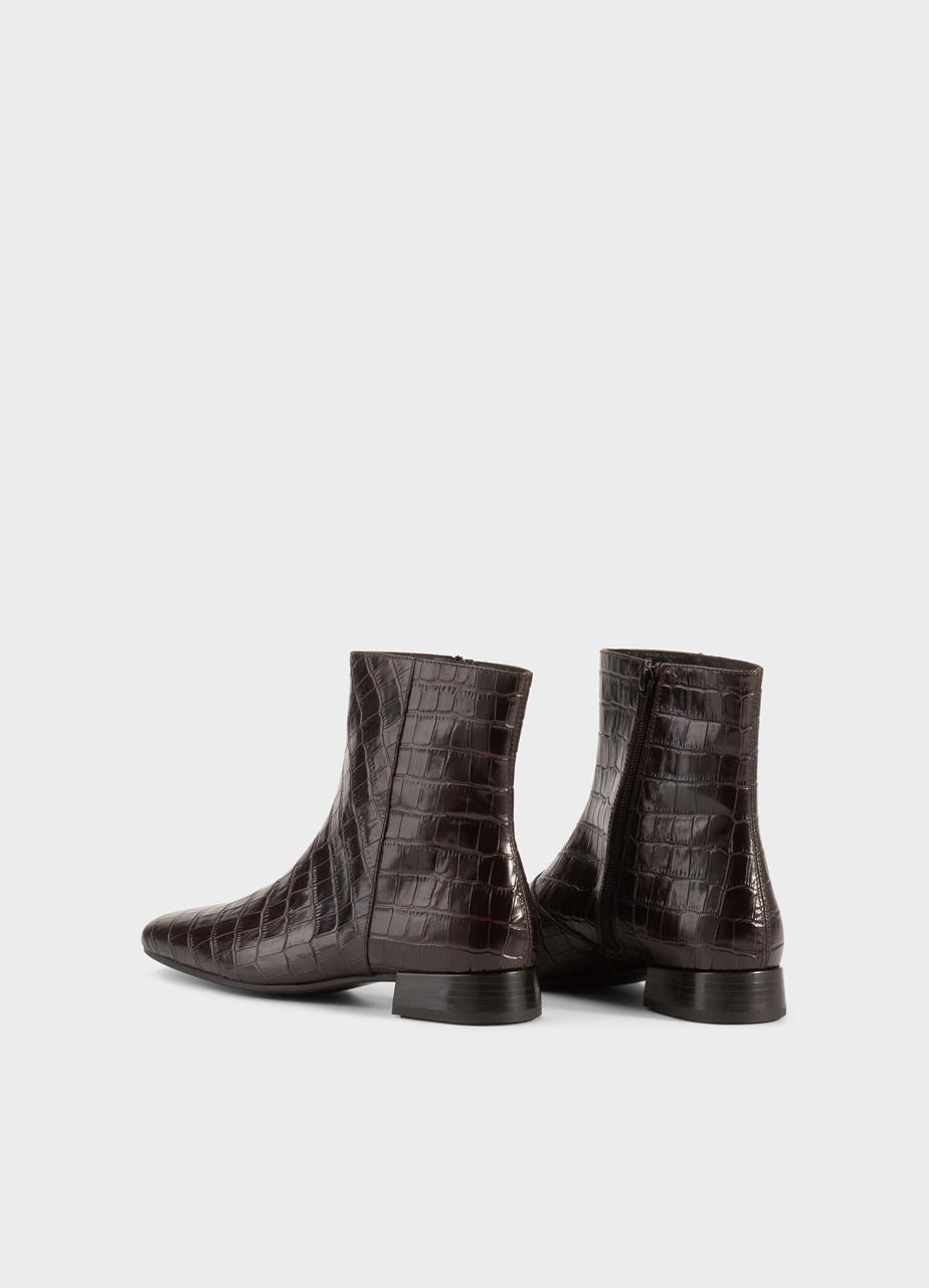 Mona ankle boots Brown embossed leather