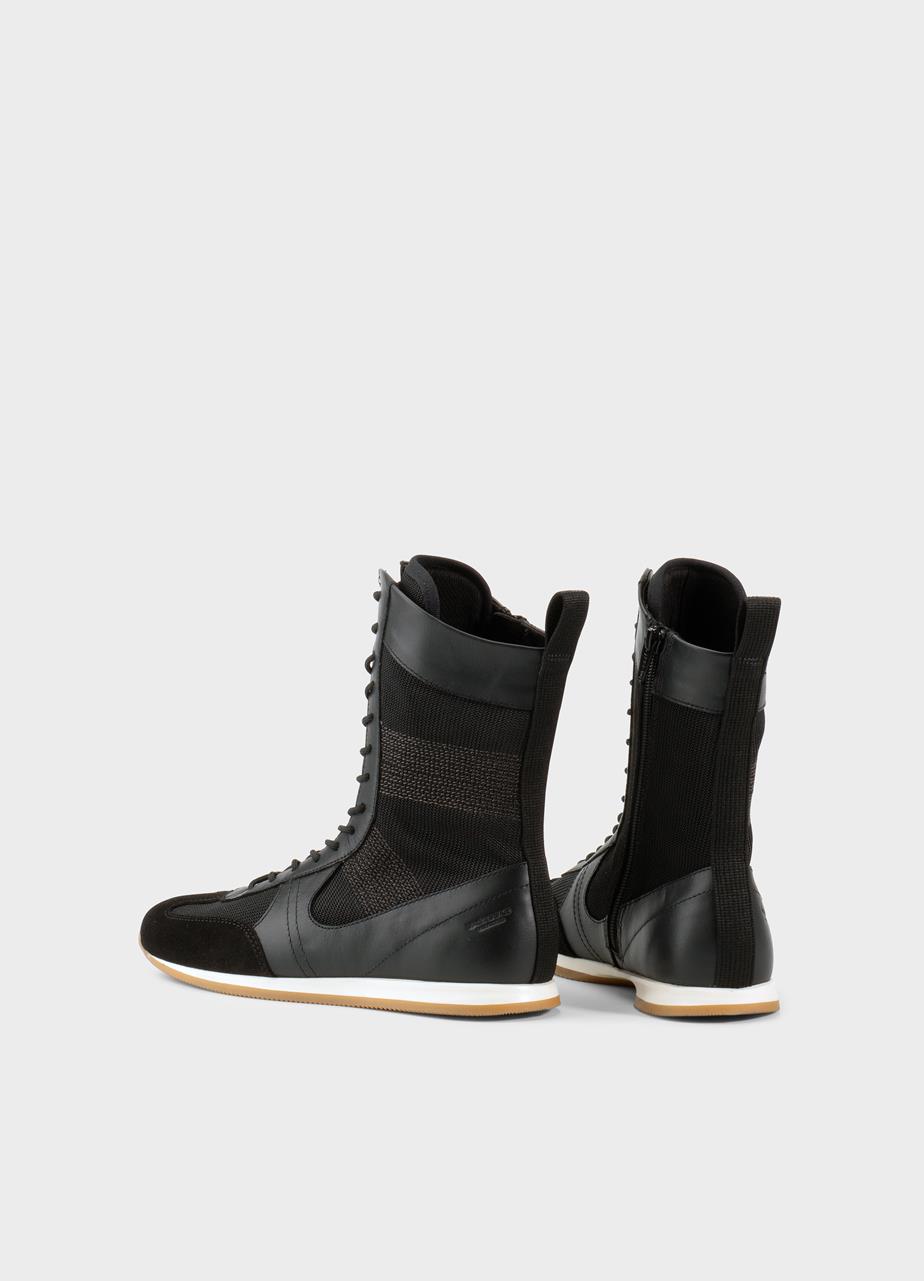 Yasmin vysoké boty Černá kůže/komb