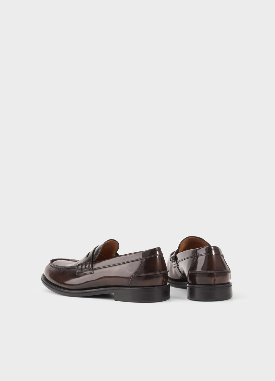 Steven loafers TMAVĚ HNĚDÁ LEŠTENÁ KŮŽE