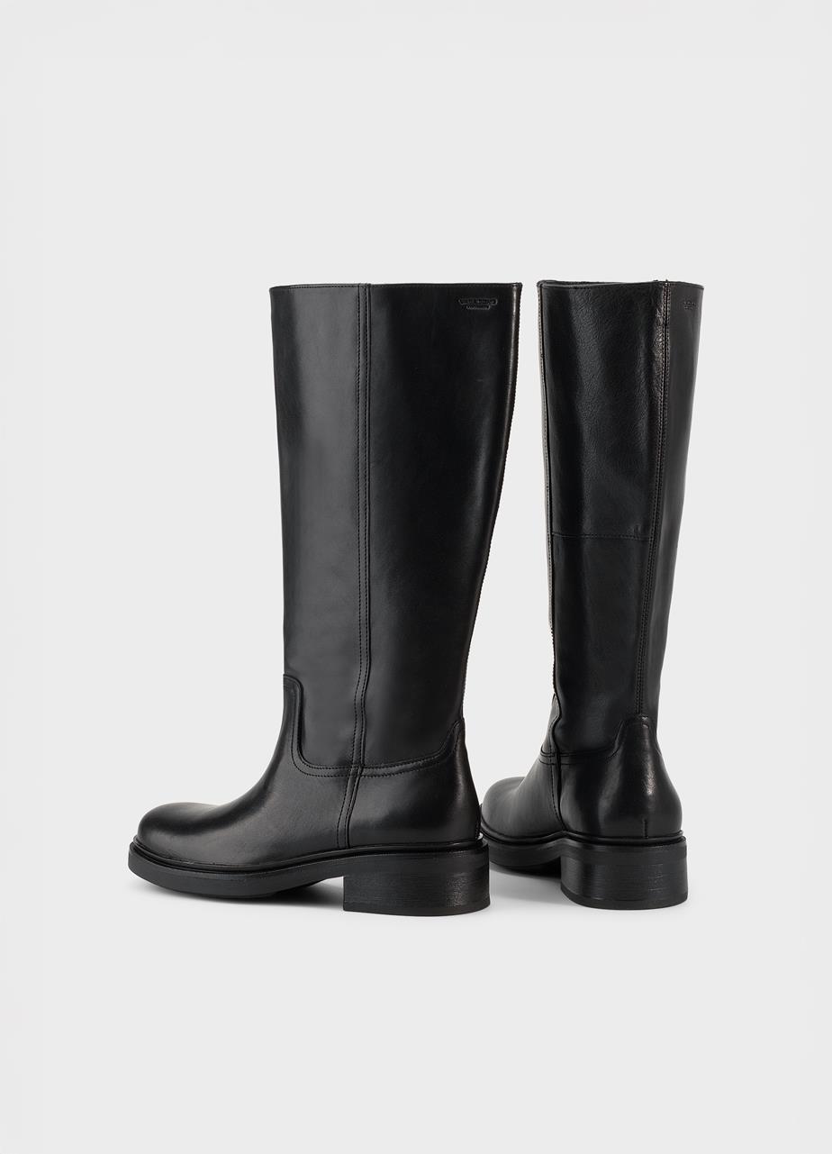 Karlie botas de cano alto Preto couro