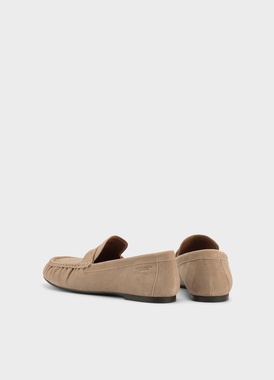 Aleya loafersy Bezowy, Zamsz