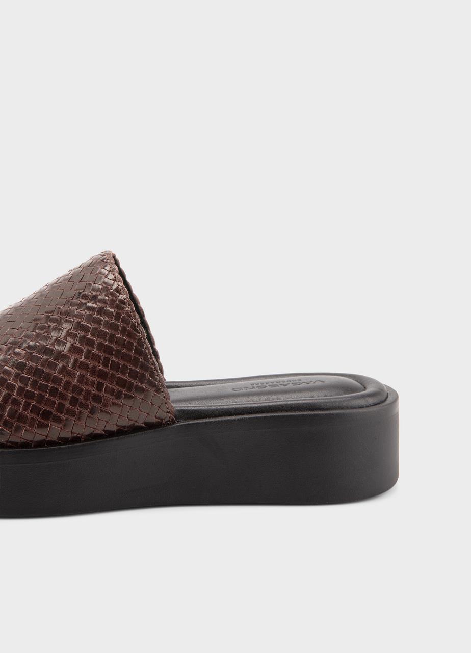 Danya sandalen Donkerbruin, Gevlochten