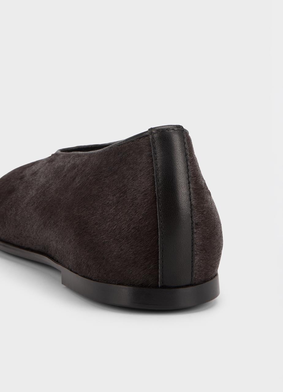 Aleya ballet flats Dark Brown, Hair-On-Leather