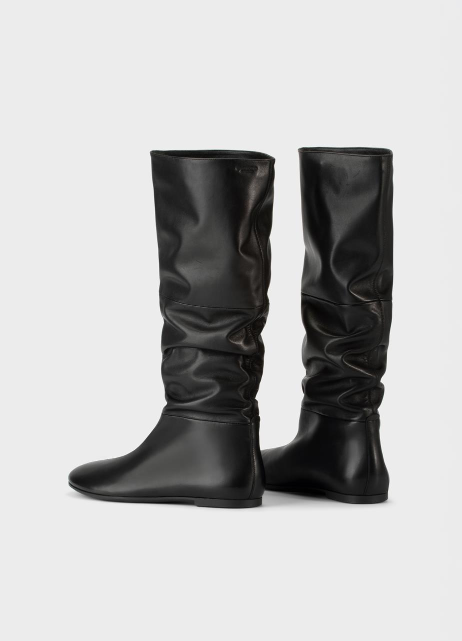 Aleya hosszú szárú csizma Fekete, Bőr