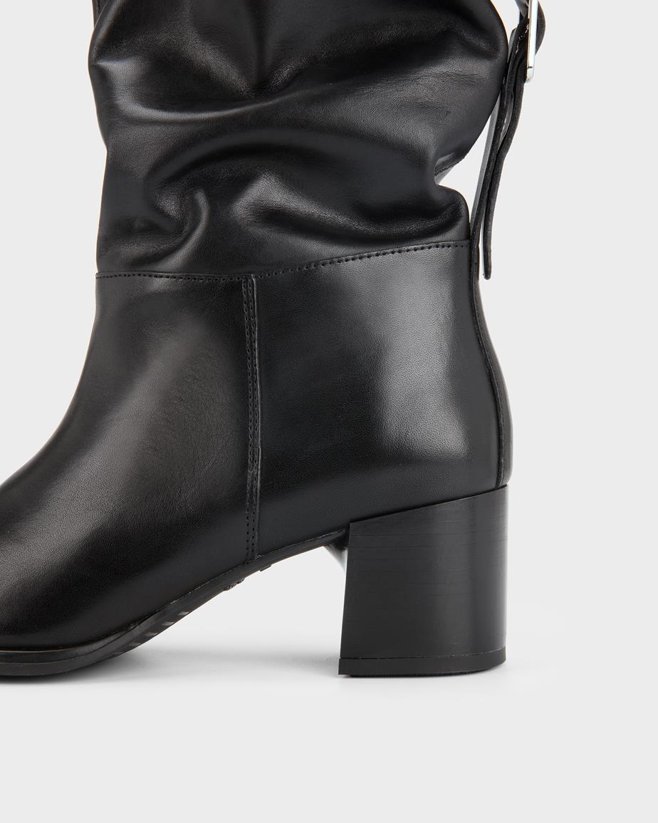Giselle bottes Noir, Cuir