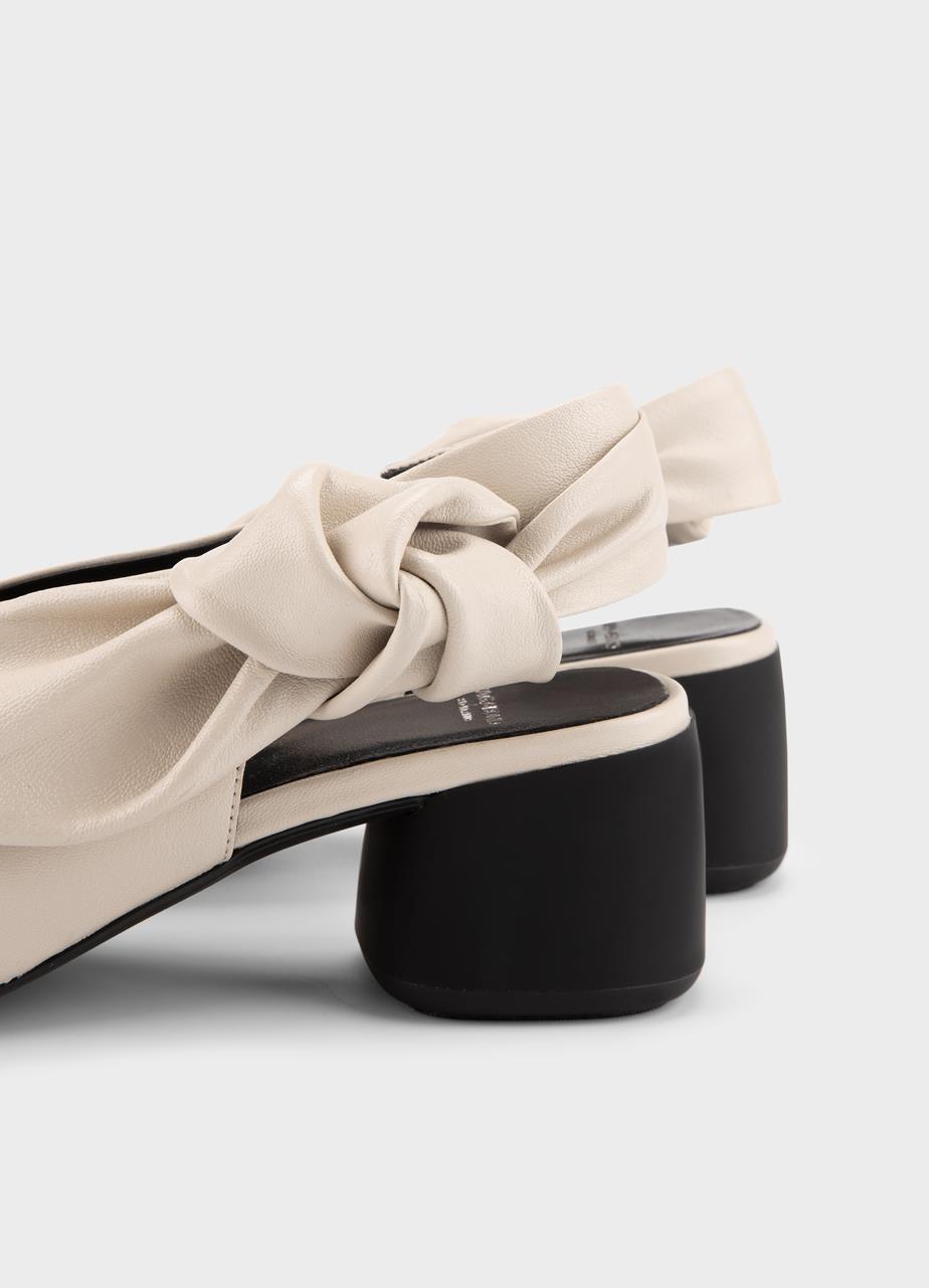 Livia pumps Beige, Skinn