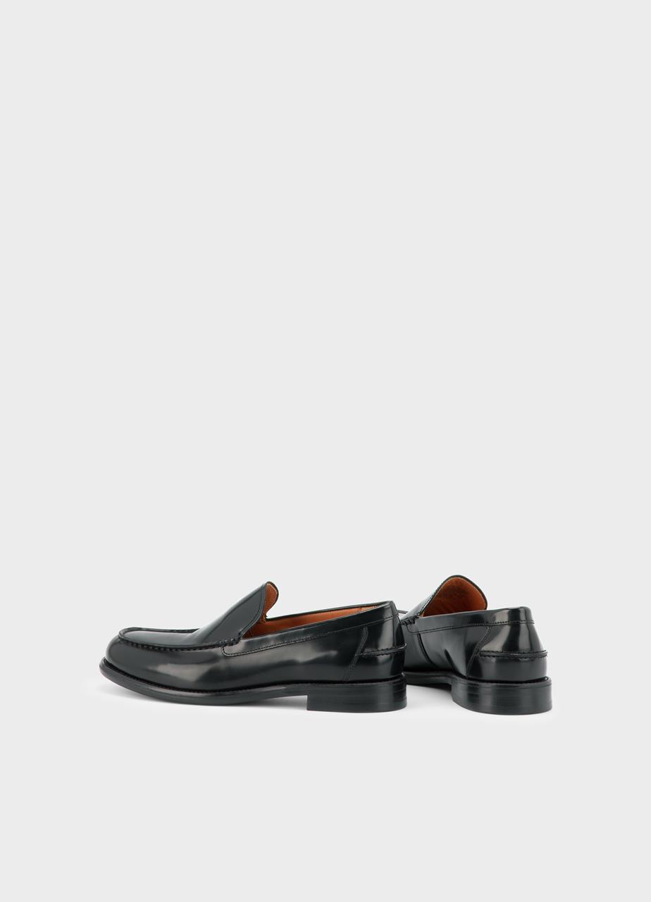 Steven mocassins Noir, Cuir Glacé