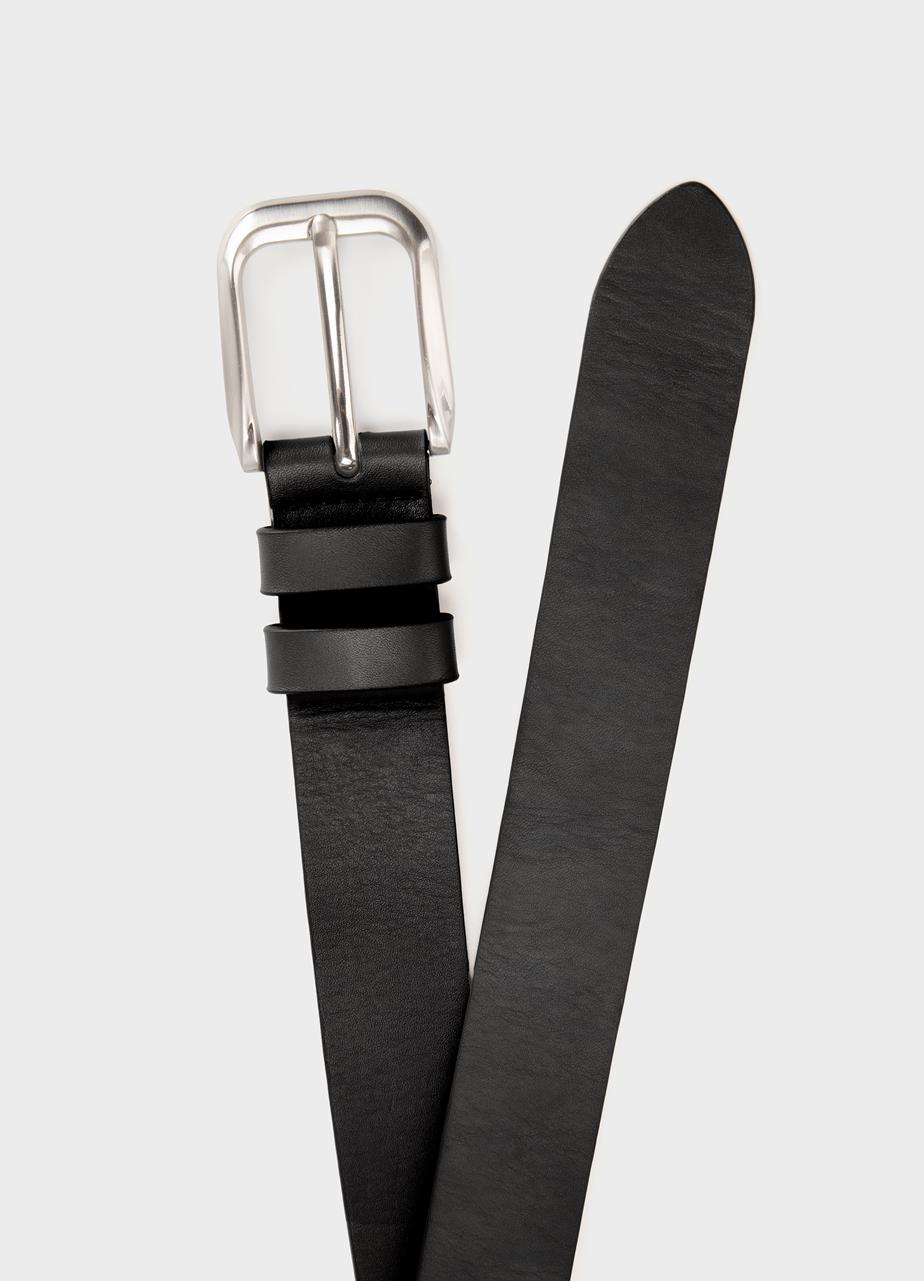 Double wrap belt Zwart, Leer