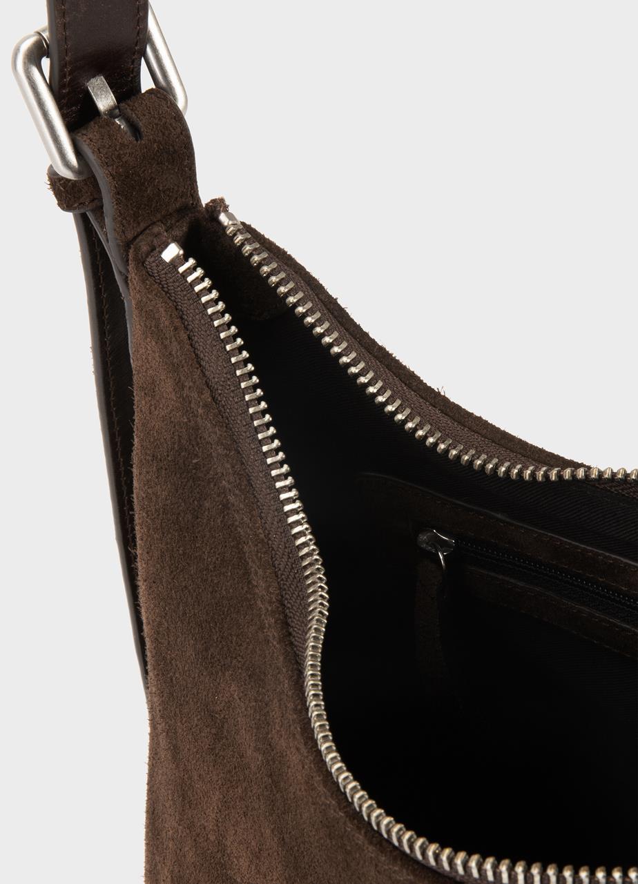 Bari väska Mörkbrun, Mocka