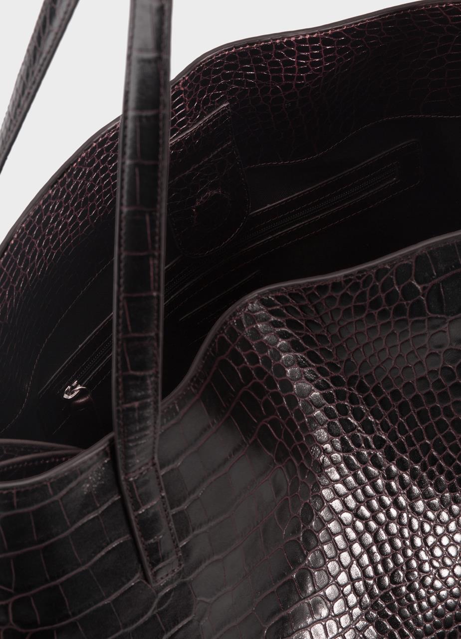 Cannes bag Brown embossed leather