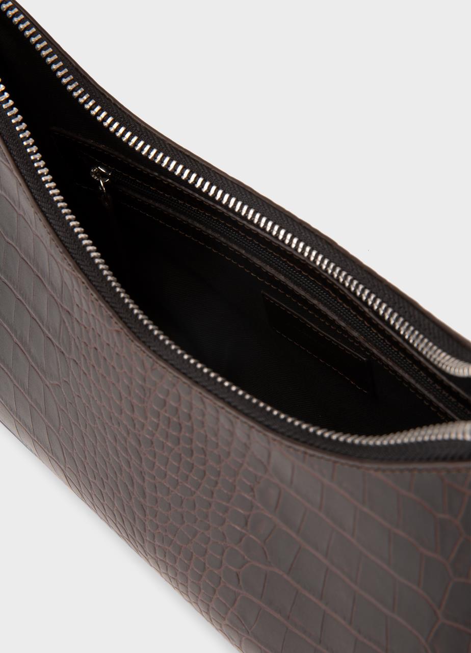 Bari mini bag Brown embossed leather