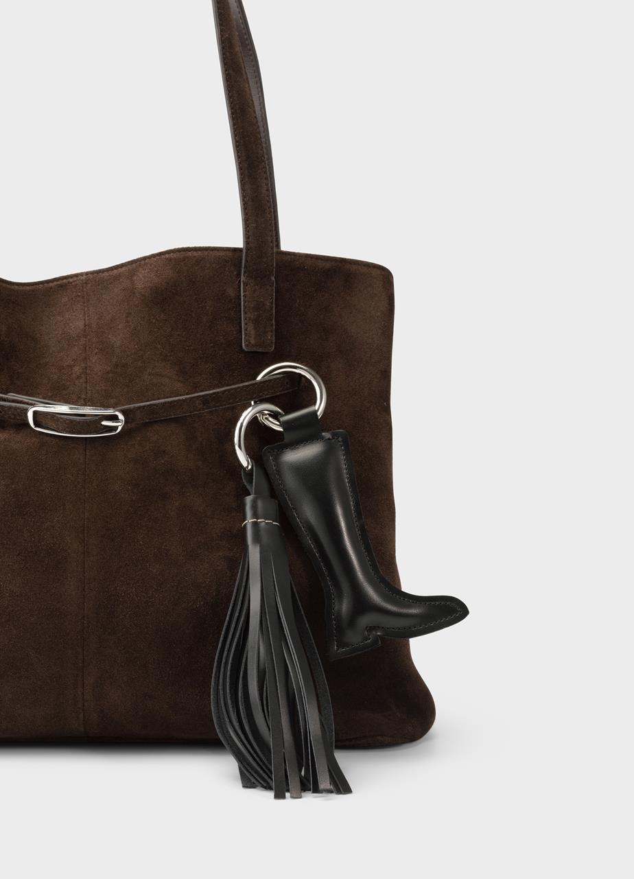 Cannes mid bag Dark Brown suede