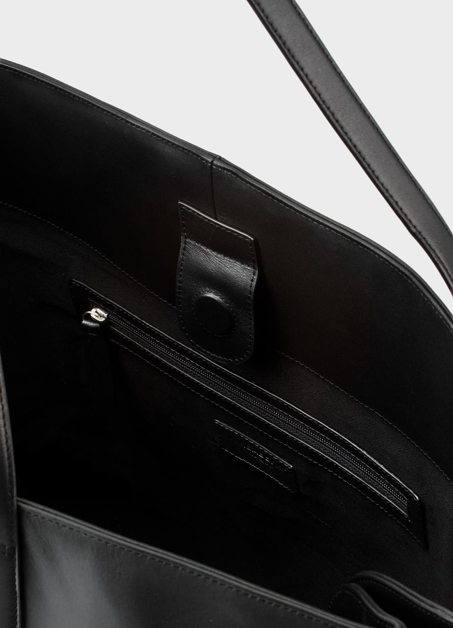 Cannes maxi tasche Schwarz, Leder