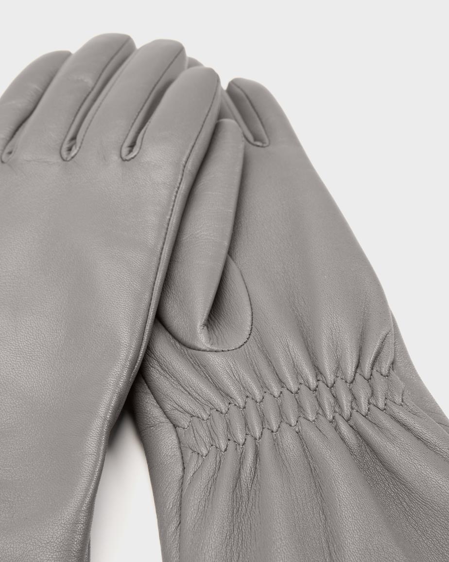 Maxi glove w Світло-Сірий, Шкіра