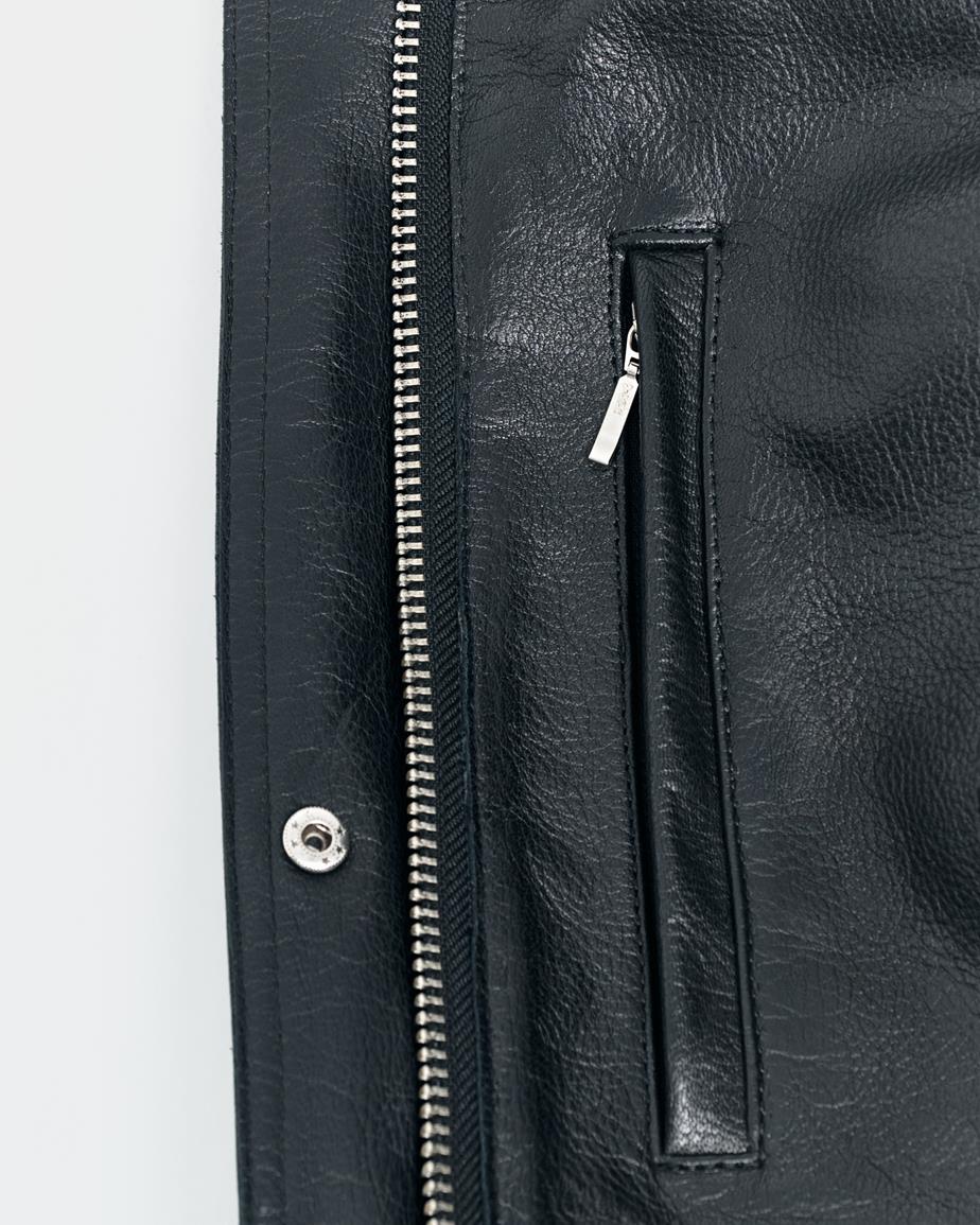 Utility leather jacket Noir, Cuir