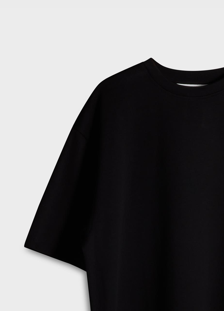 Boxy t-shirt m Nero tessuto