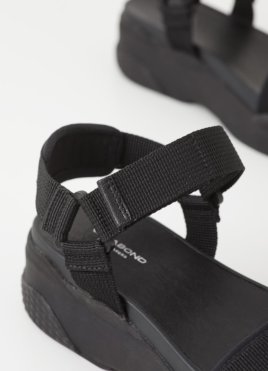 Lori sandals Black leather/comb