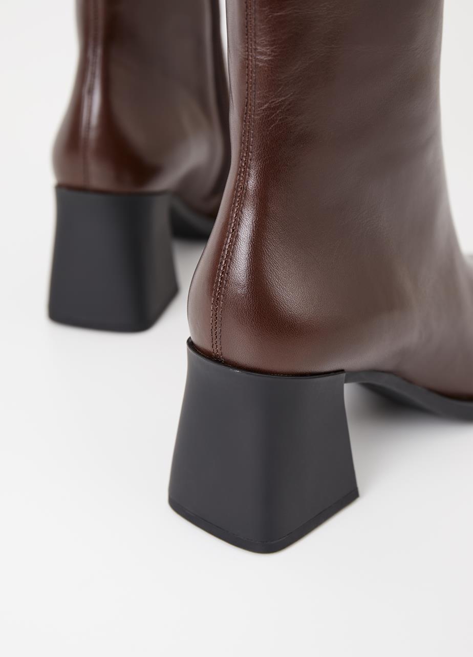 Hedda bottes Marron Foncé cuir