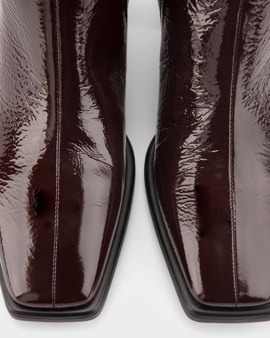 Hedda ankle boots Dark Brown, Patent Leather