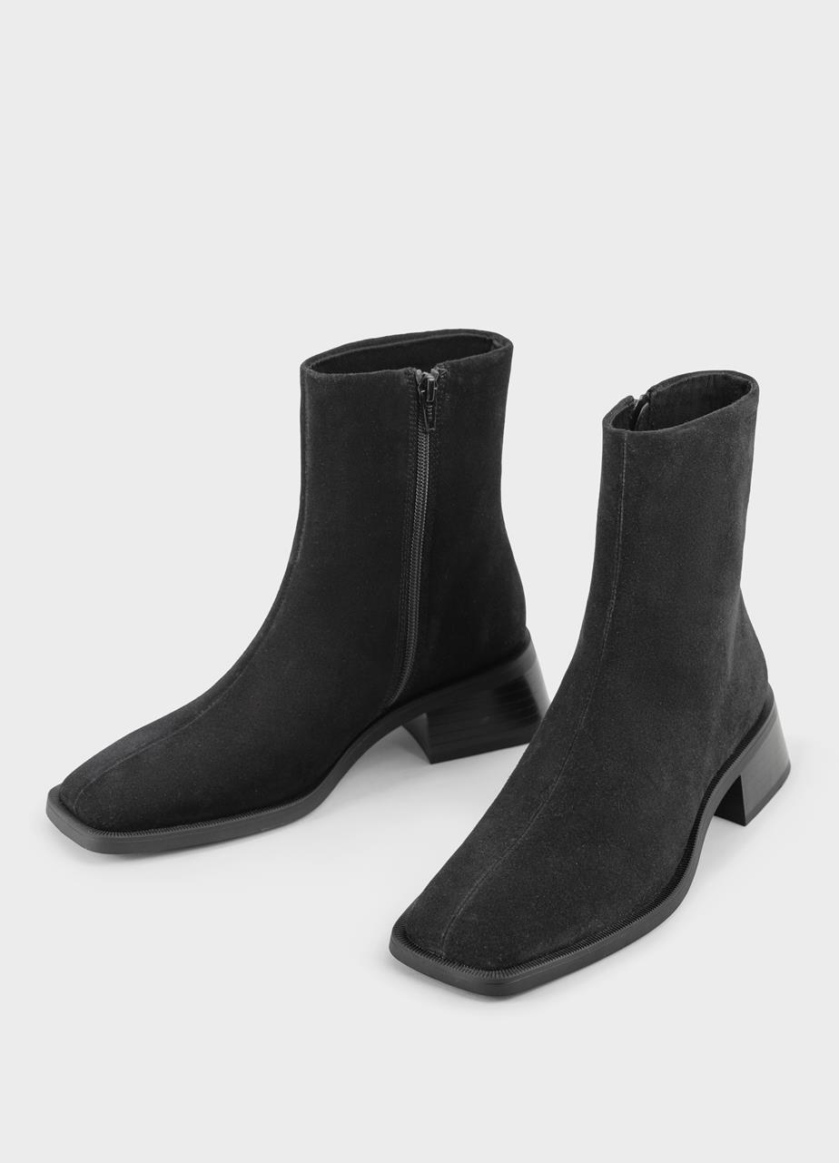 Blanca botas Negro ante