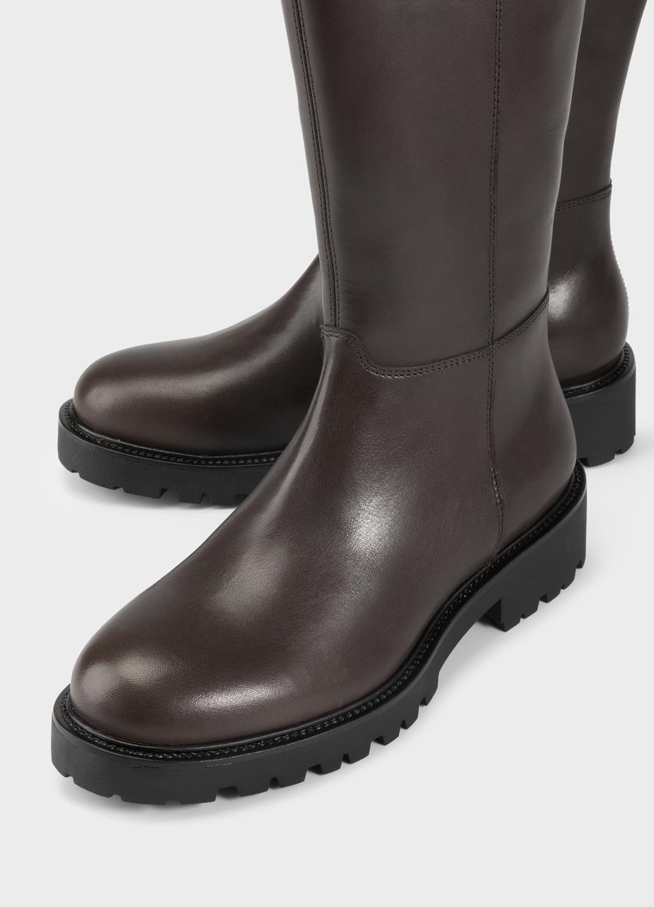 Kenova tall boots Dark Brown leather