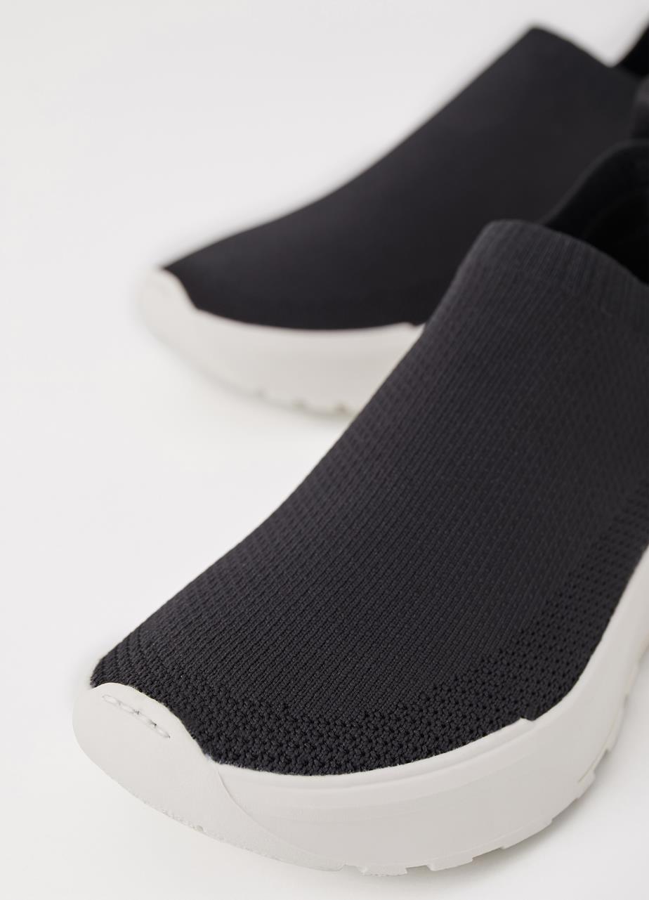 Janessa zapatillas Negro textil/cuero