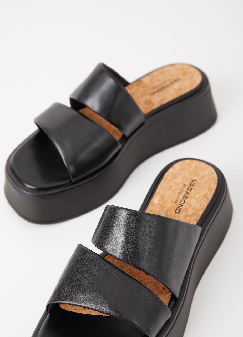 Courtney sandals Black leather imitation