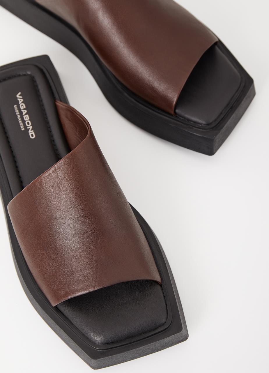Evy sandaler Mörkbrun läder