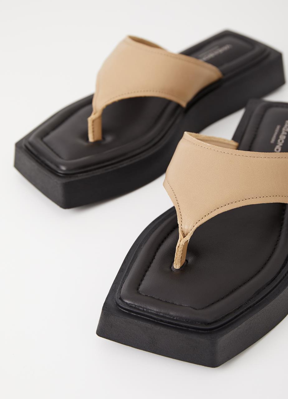 Evy sandaler Beige läder