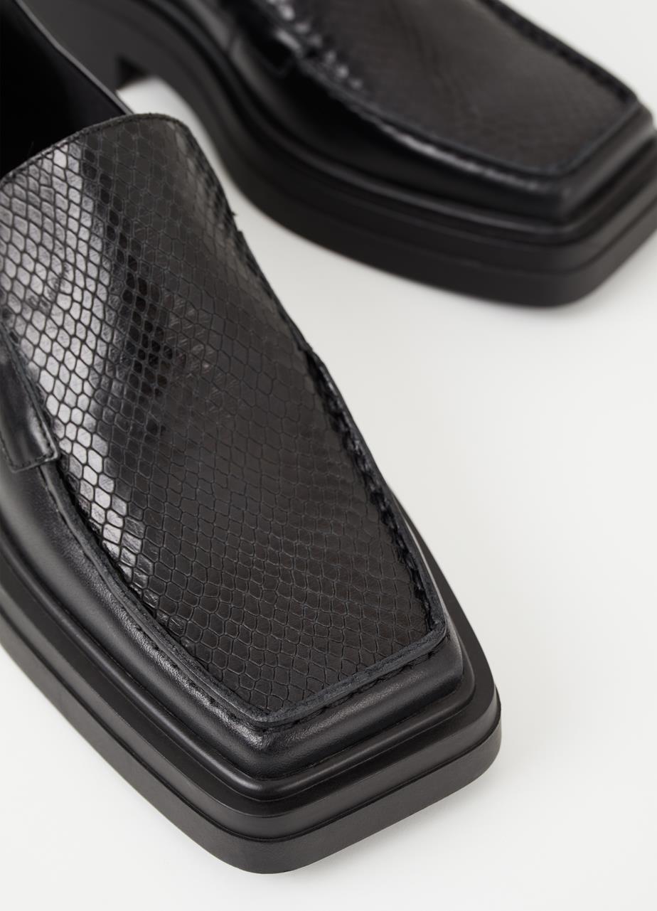 Eyra loafer Black leather/embossed