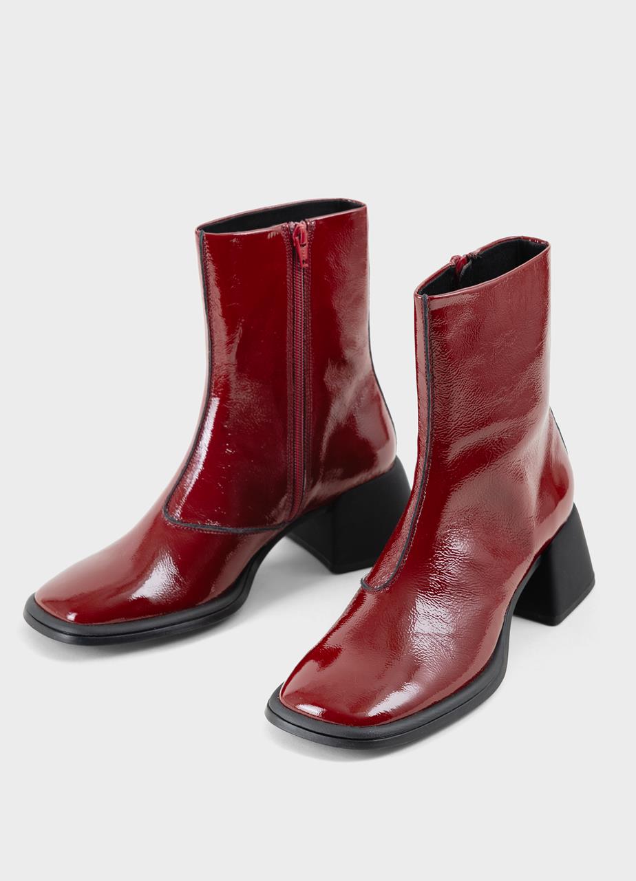 Ansie bottes Rouge Foncé cuir verni