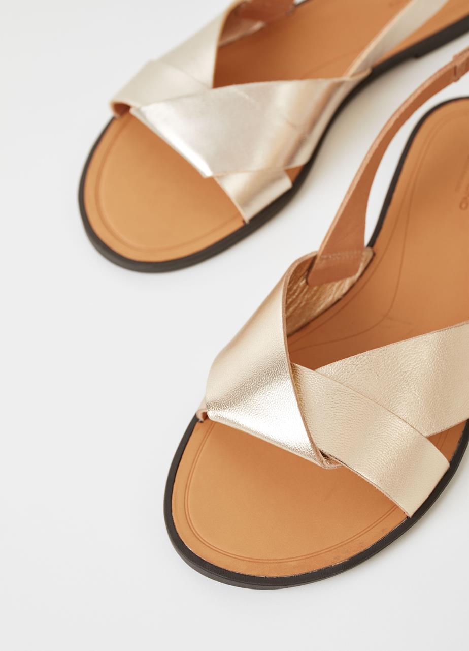 Tıa 2.0 sandals Gold metallıc leather