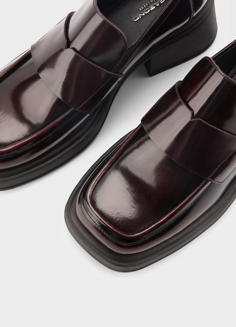 Dorah loafers Tmavočervená, Leštená Koža