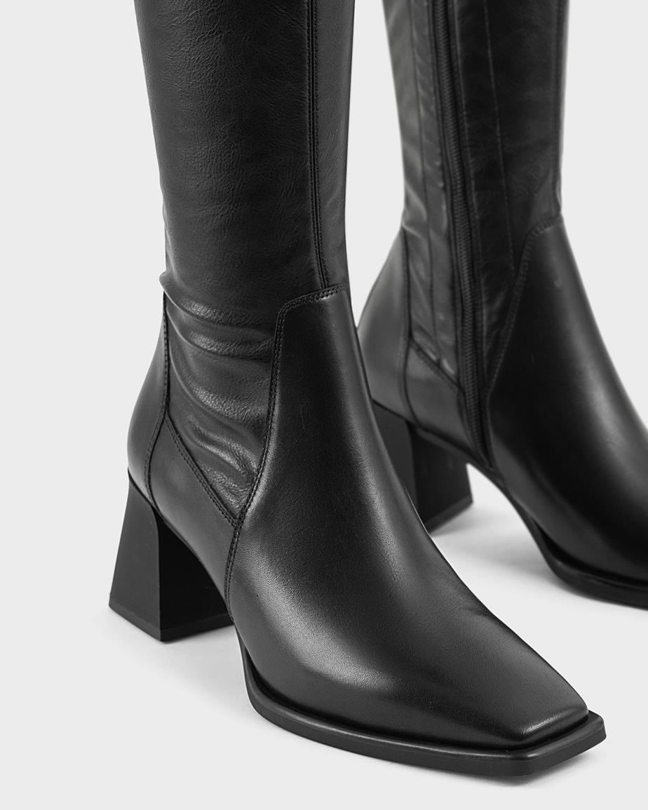 Hedda tall boots Black, Leather/Comb