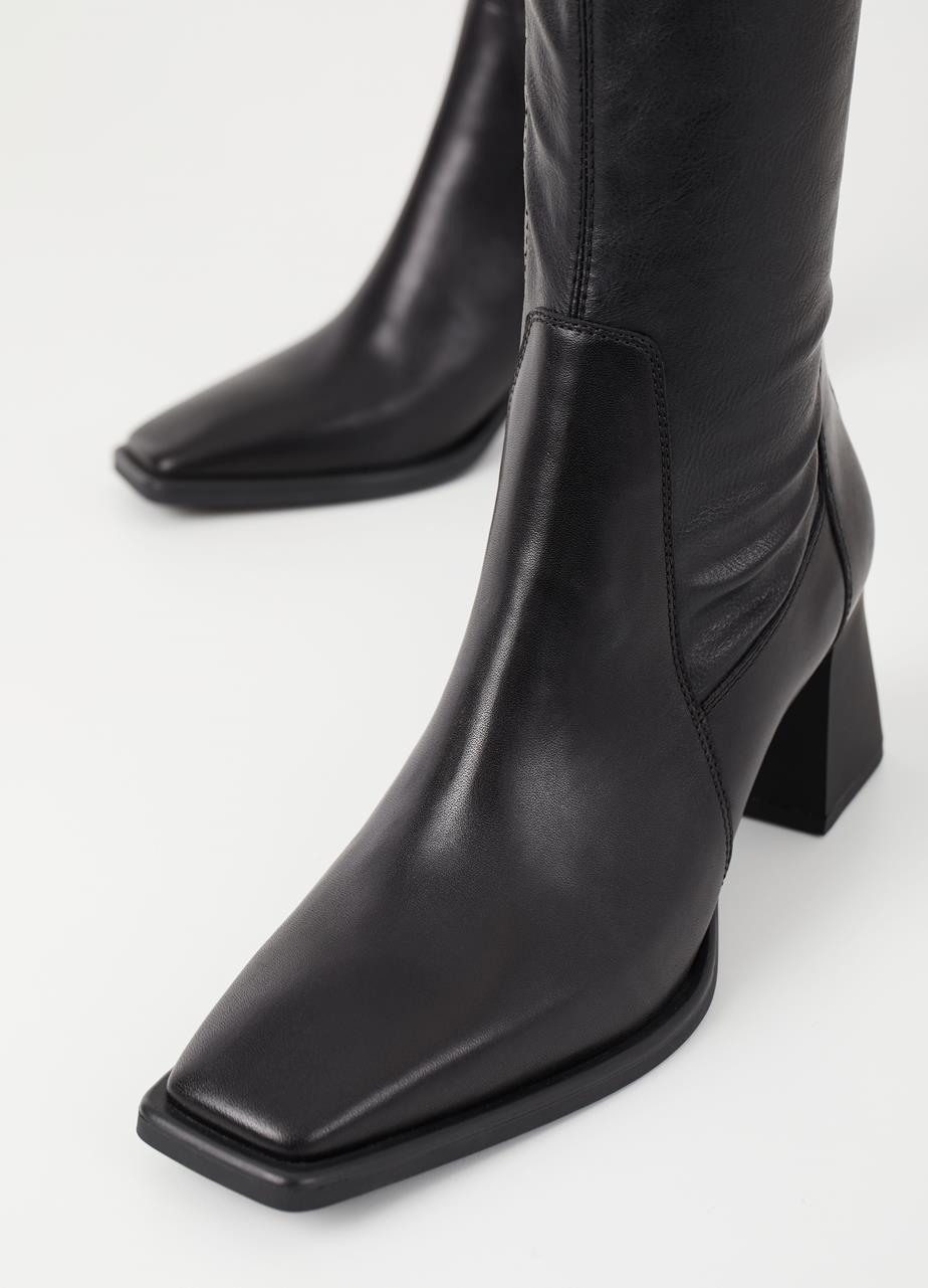 Hedda boots Black leather/comb