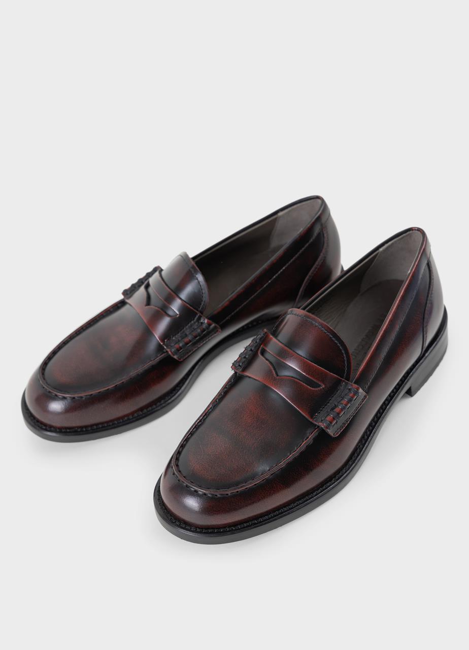 Naima loafers Dark Red polished leather