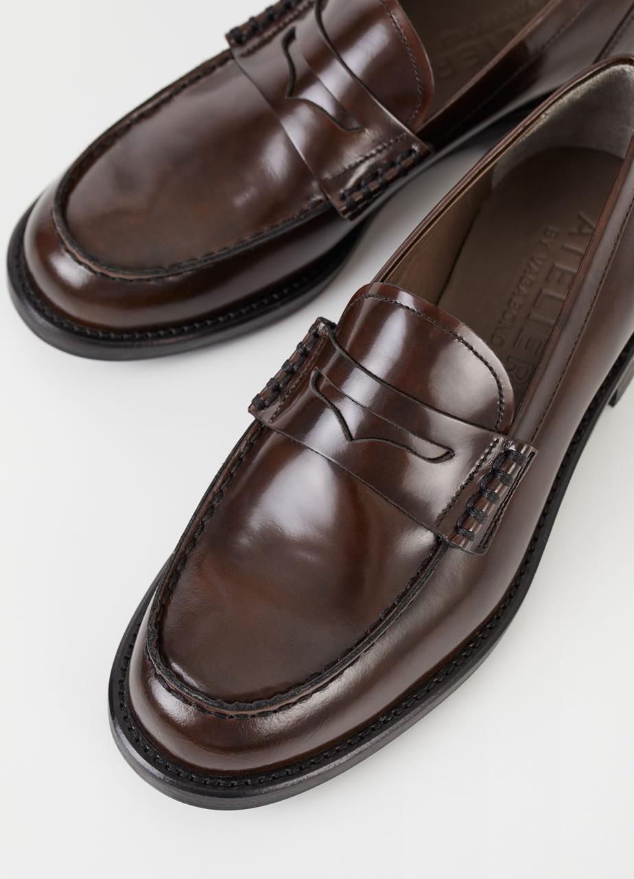 Naima loafer Dark Brown polished leather