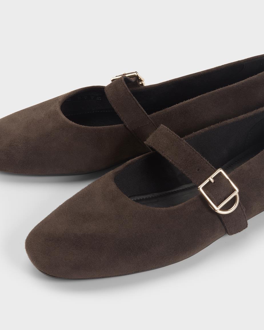 Jolin ballet flats Dark Brown, Suede