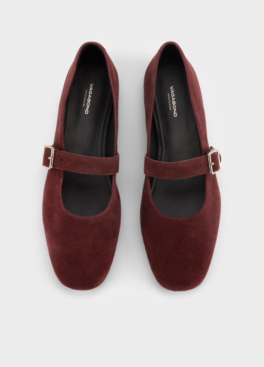 Jolin ballet flats Dark Red, Suede