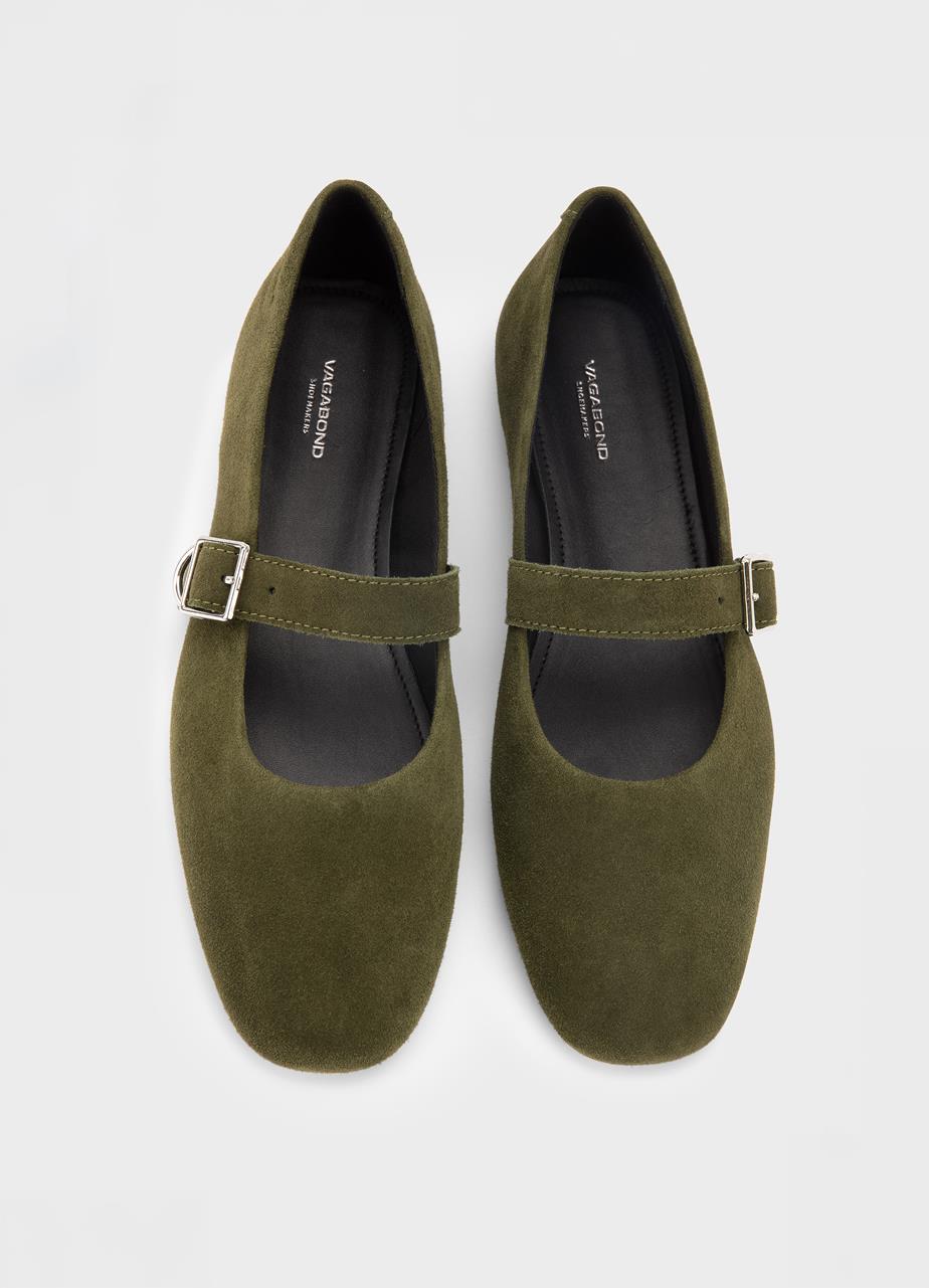 Jolin ballet flats Dark Green, Suede