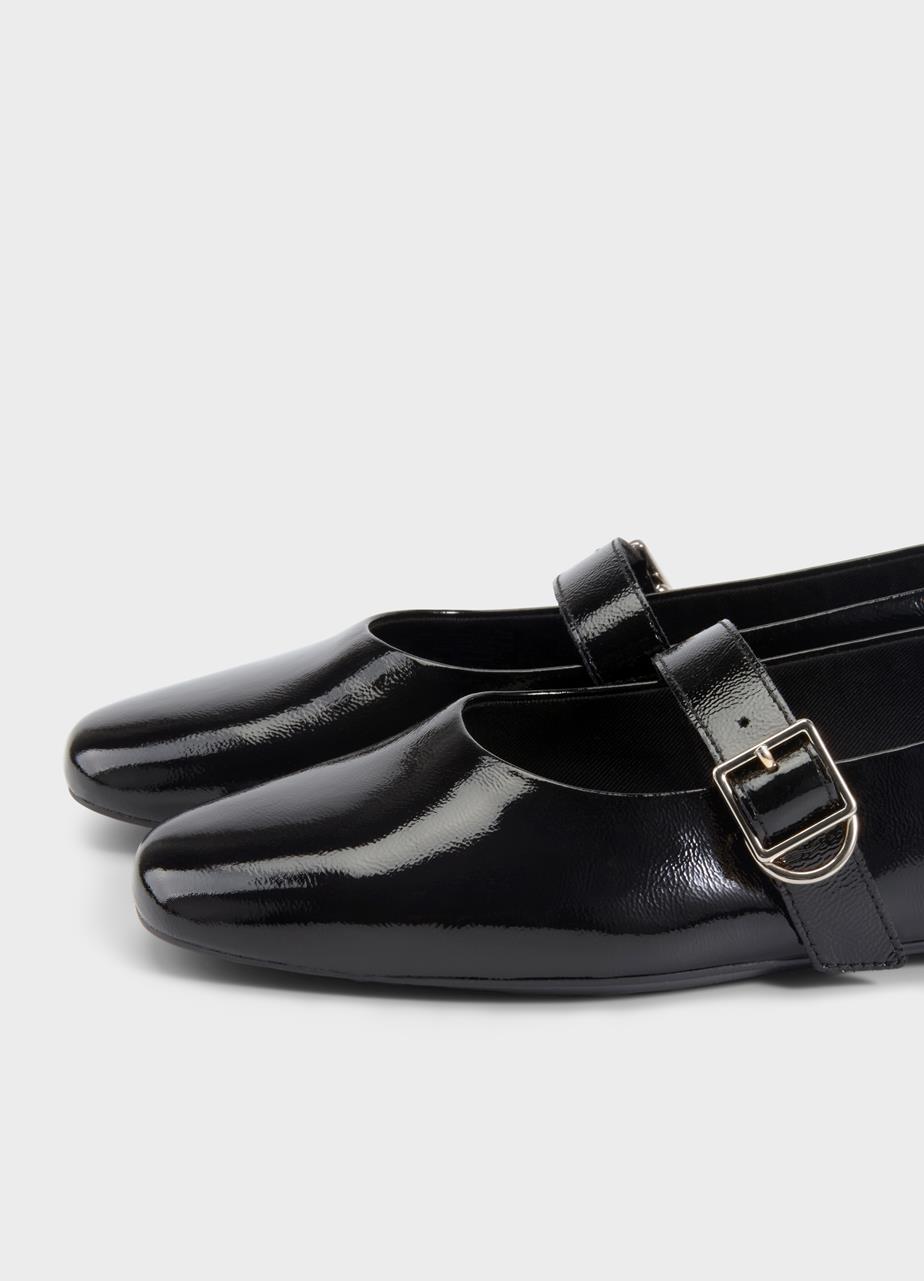 Jolin ballerinaskor Svart lackat skinn