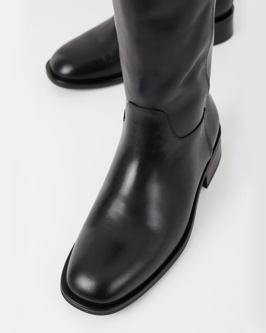 Sheila bottes hautes Noir, Cuir