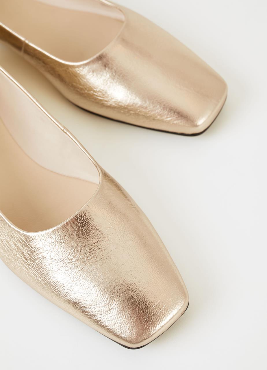 Delia zapatos Dorado cuero metalizado