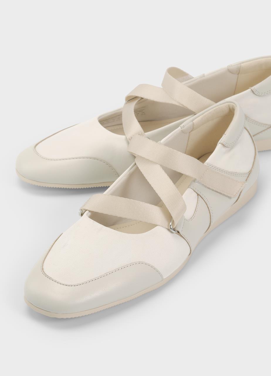 Hillary chaussures basses Blanc Cassé cuir/textile