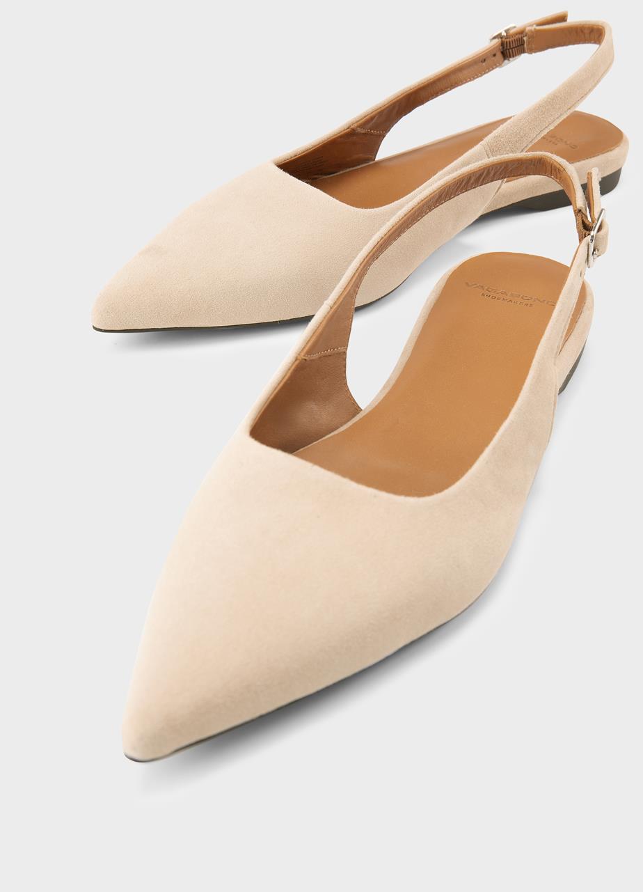 Hermine ballerinat Beige, Mokka
