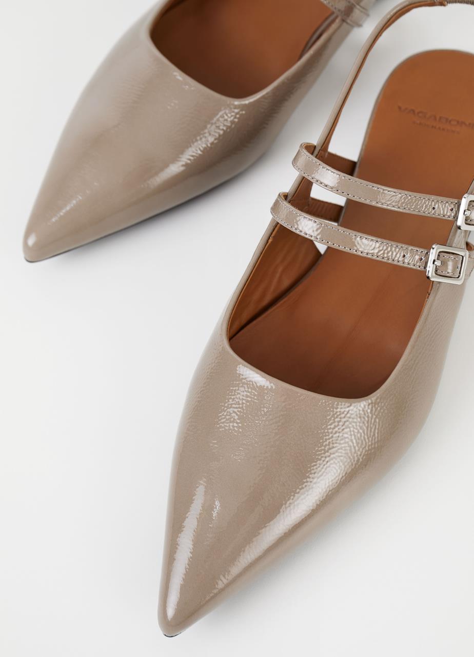 Hermıne shoes Lıght Brown patent leather