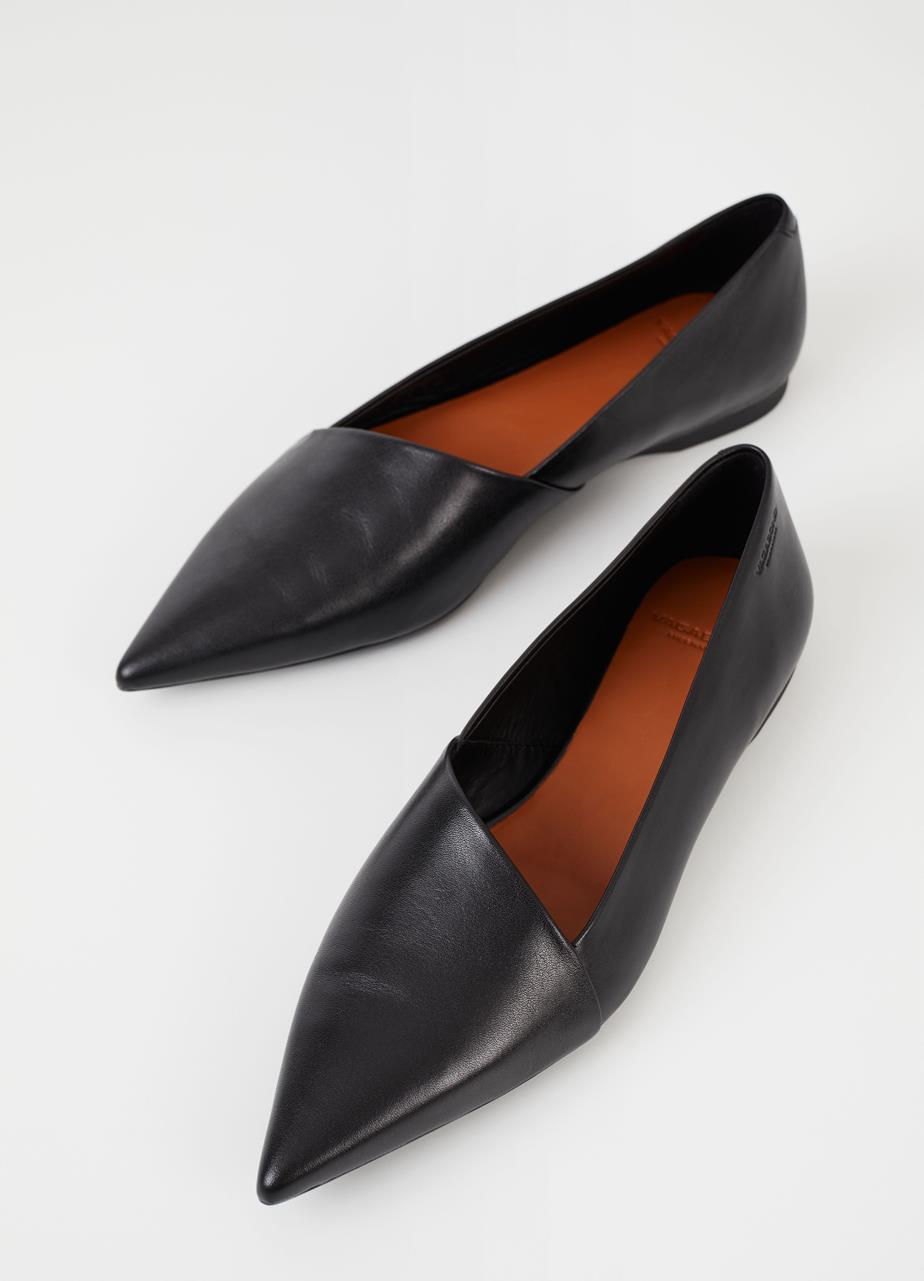 Hermine zapatos Negro cuero